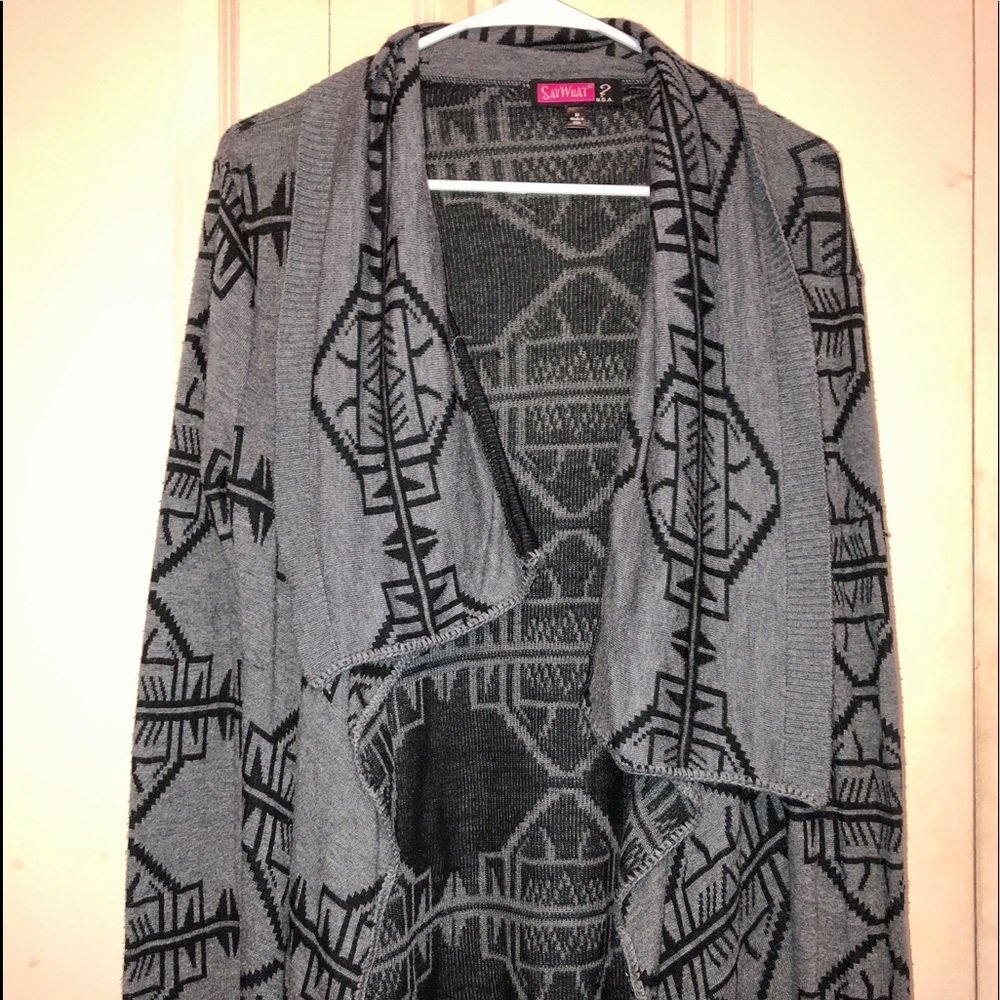 Say What Aztec Print Long Cardigan